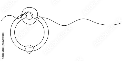 Old Door Knocker silhouette vector flat illustration design, Knocker, Antique door knocker outline icon transparent vector isolated, Golden door knob isolated on a white background, showcasing its