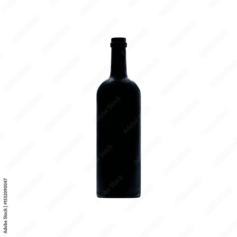 Mysterious Silhouette of a Wine Bottle Against a Green Transparent background Mysterious Silhouette of a Wine Bottle Against a Green Transparent background