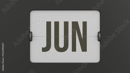Flip black monthly calendar. 3D render