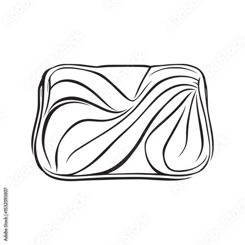 clutch handbag outline simple elegant fashion accessory drawing
