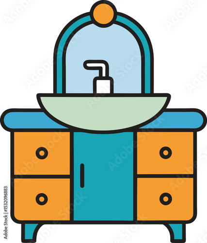 vector illustration of bathroom vanity