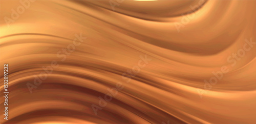 Smooth elegant Gold Copper satin texture abstract background. Luxurious flowing background design. Vector Drapery Wallpaper BG
