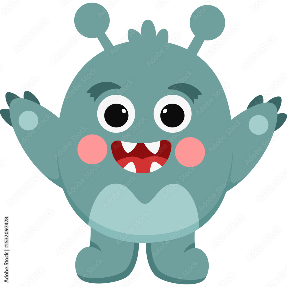 Fototapeta premium Cute Monster Character Vector Illustration