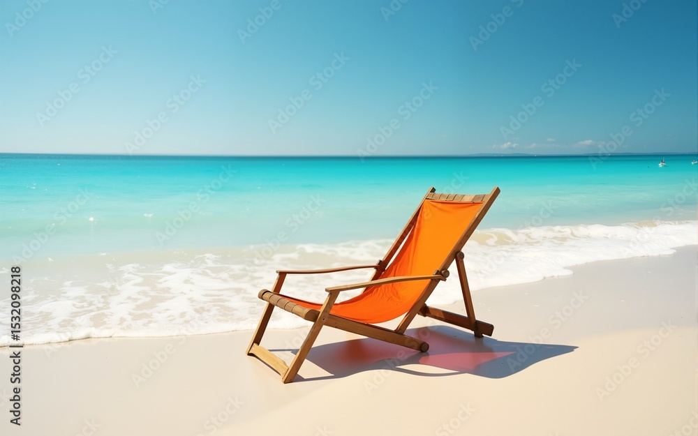 beach chair on the beach. High quality beach chair on the beach. High quality