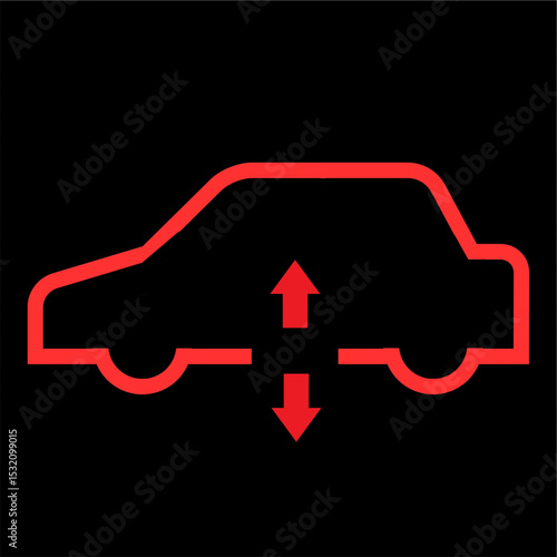 air suspension warning light car indicator of inflation issue.eps