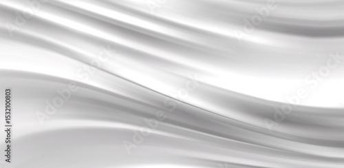 Smooth elegant White Silver satin texture abstract background. Luxurious flowing background design. Vector Drapery Wallpaper BG