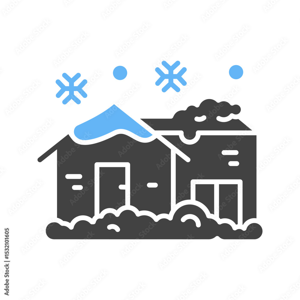 Obraz premium House with Snow icon vector image. Suitable for mobile apps, web apps and print media.