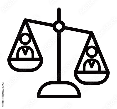 天秤にかけられた政治家の選挙イメージのアイコン　投票　比較　議員　候補者　政治　ビジネス