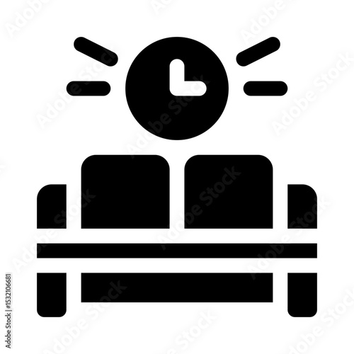 Waiting room glyph icon