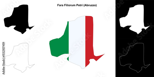 Fara Filiorum Petri (Abruzzo) outline map set