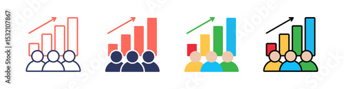 Demographic Multi Style Icon Set Vector 