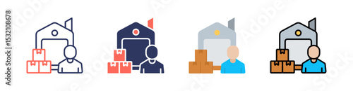 Distribution Multi Style Icon Set Vector 