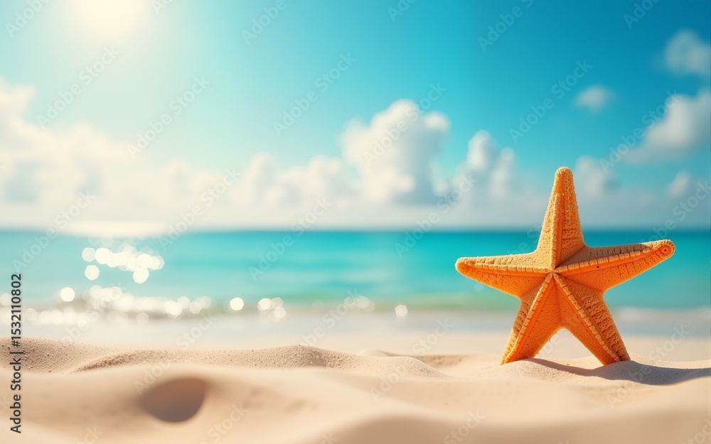 Starfish on the summer beach. Summer background. Tropical sand beach. High quality Starfish on the summer beach. Summer background. Tropical sand beach. High quality