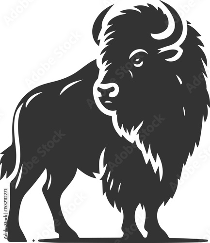 European bison mammal animal vector silhouette drawing