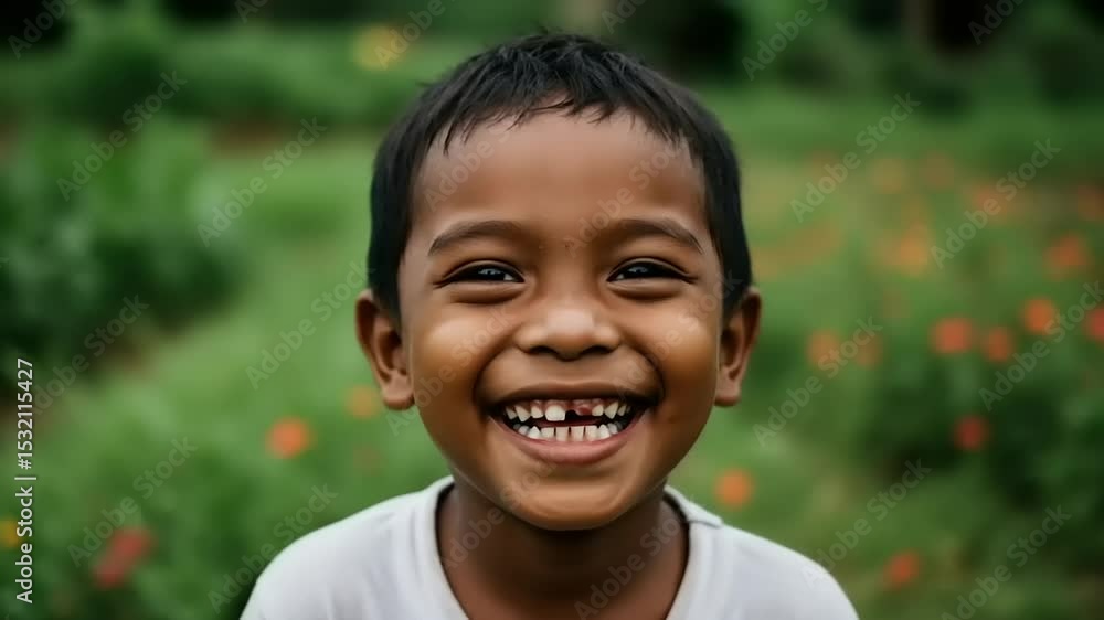 Joyful boy smiling outdoors Joyful boy smiling outdoors