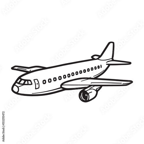 minimalist cargo airplane outline illustration