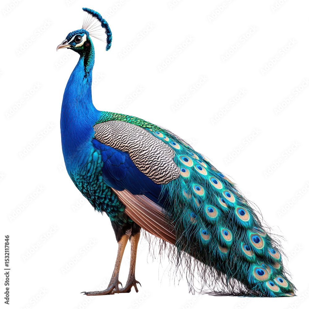 Obraz premium Peacock isolated on transparent background.