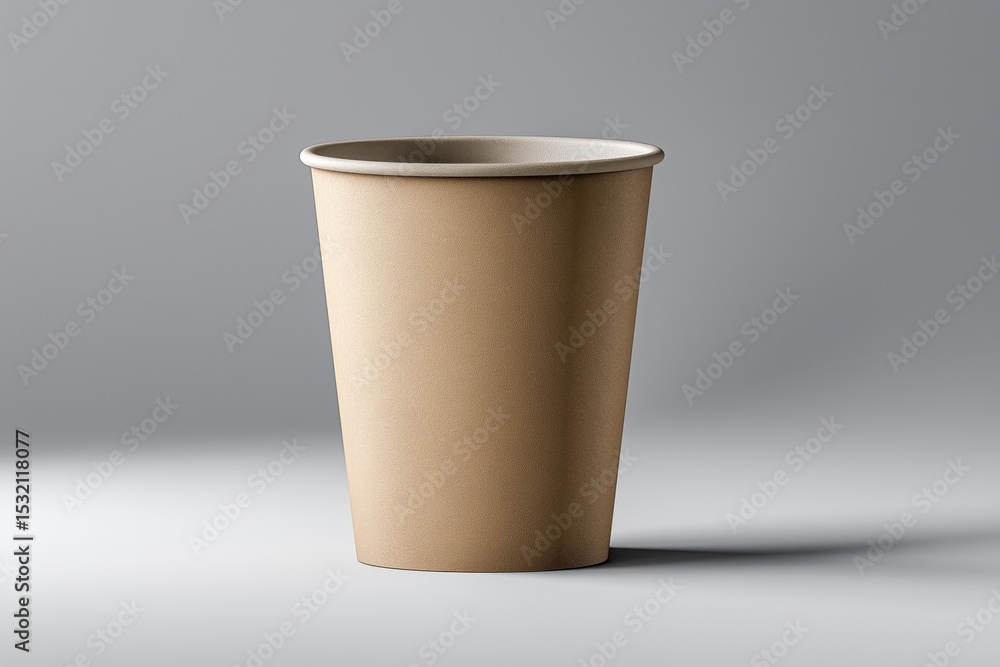 Natural Textured Brown Pot Made of Eco-Friendly Material on Gray Background Natural Textured Brown Pot Made of Eco-Friendly Material on Gray Background