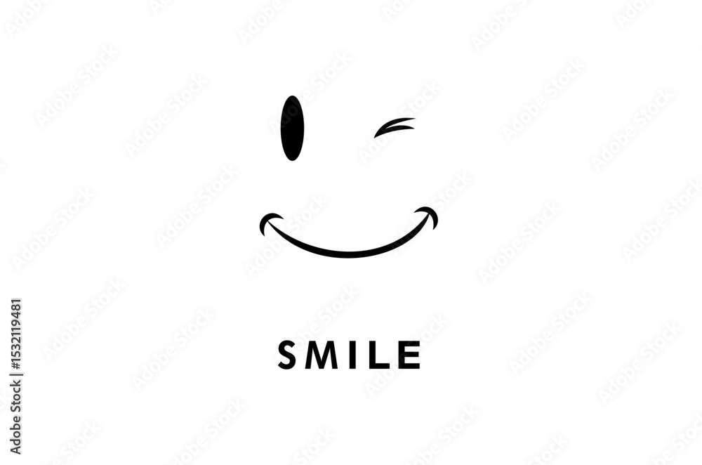 Smile Face Vector Illustration Line Art. Smile Face Vector Illustration Line Art.