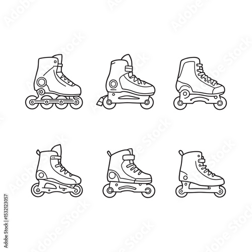 Minimalist Rollerblades Illustration Sports Footwear