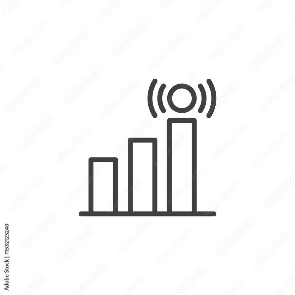 Obraz premium Network signal bars line icon