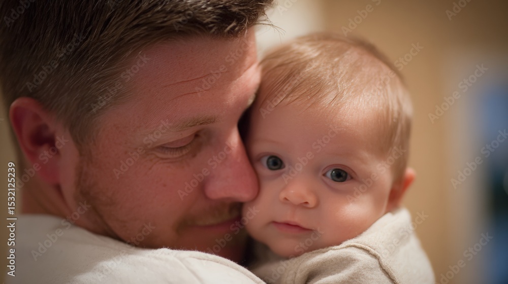 Father Embracing His Baby in a Close Bonding Moment Father Embracing His Baby in a Close Bonding Moment