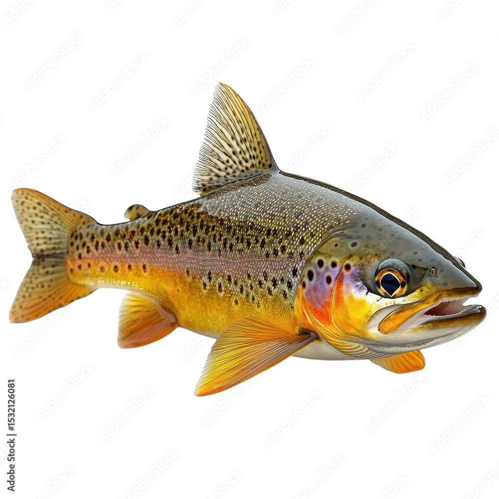 Fototapeta premium Trout isolated on transparent background.