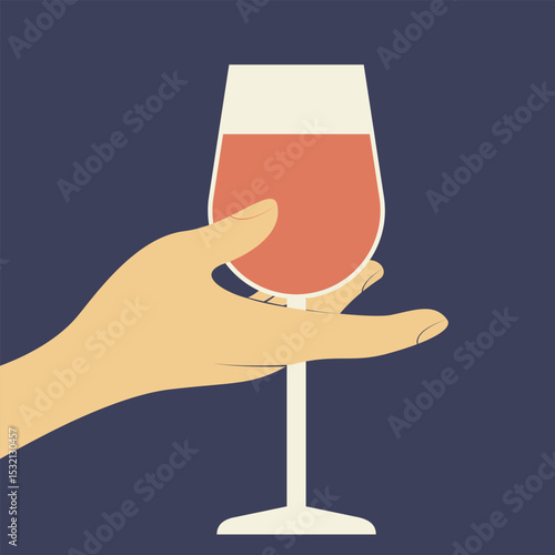 hand with wine