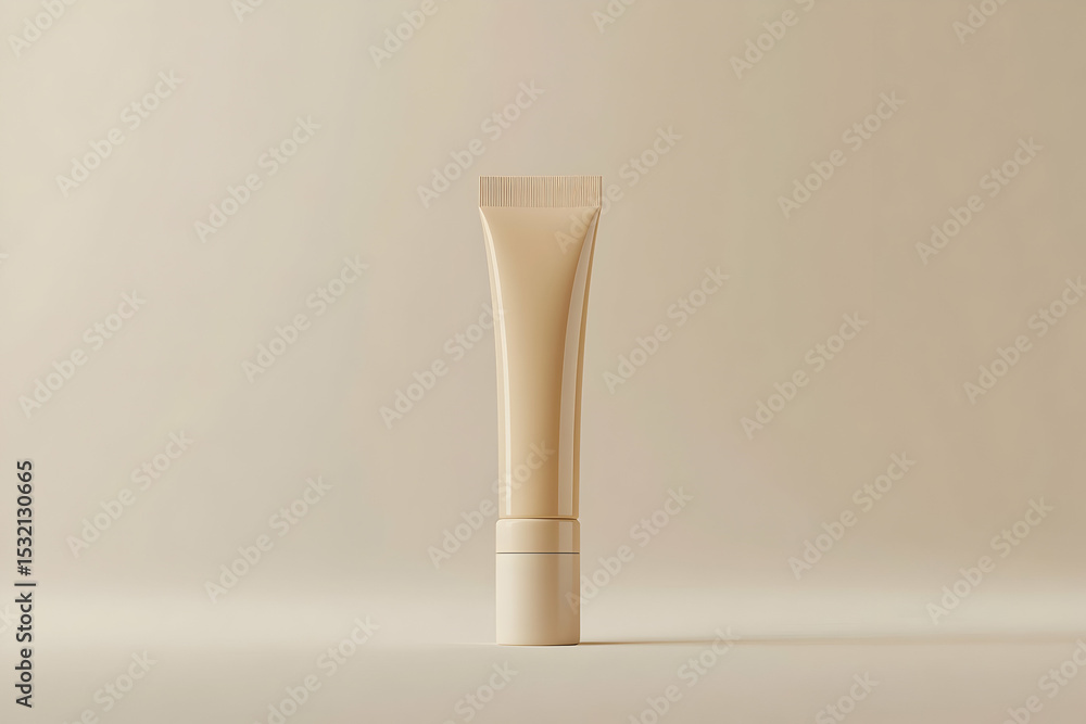 Beige cosmetic tube product presentation. Beige cosmetic tube product presentation.