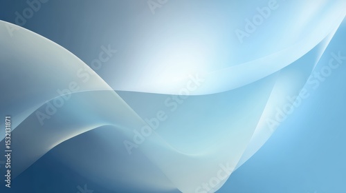 Abstract Wave Design on Light Blue Gradient Background Illustration