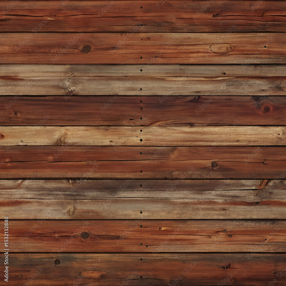 Obraz premium Seamless Rustic Wooden Wall Texture with Natural Wood Grain and Knots