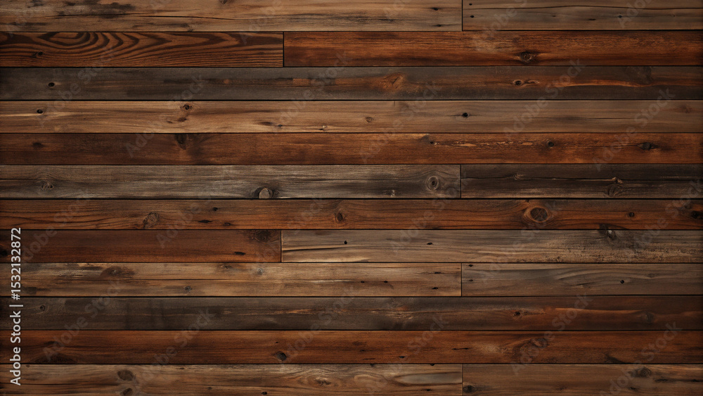 Fototapeta premium Seamless Rustic Wooden Wall Texture with Natural Wood Grain and Knots