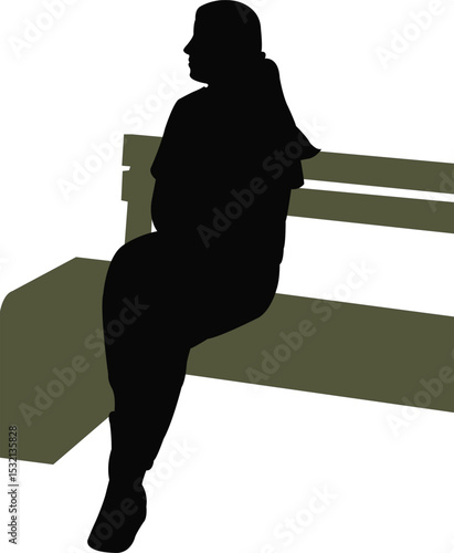 a woman sitting body silhouette vector