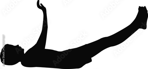 a boy lying down body silhouette vector