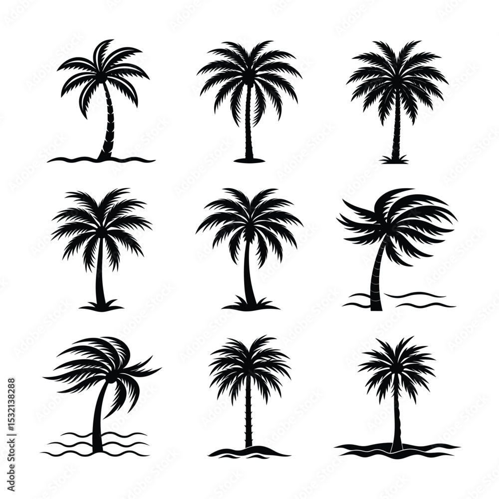 Fototapeta premium palm tree silhouette bundle
