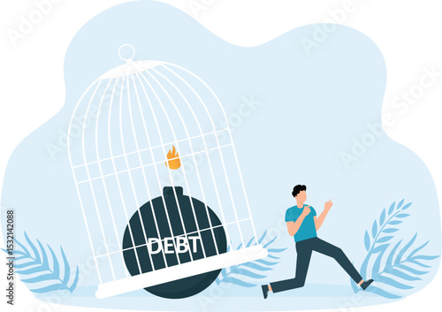 Animated cartoon design of hands caging debt bomb while saving businesswoman during coronavirus pandemic concept

