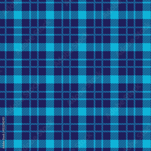 Seamless blue and turquoise plaid pattern, classic tartan design for fabric, wallpaper, and backgrounds