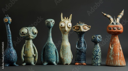 Whimsical Ceramic Creatures: A Collection of Handcrafted Fantasy Figurines