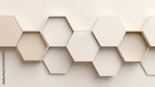 Abstract geometric hexagon pattern with beige tones creating calm