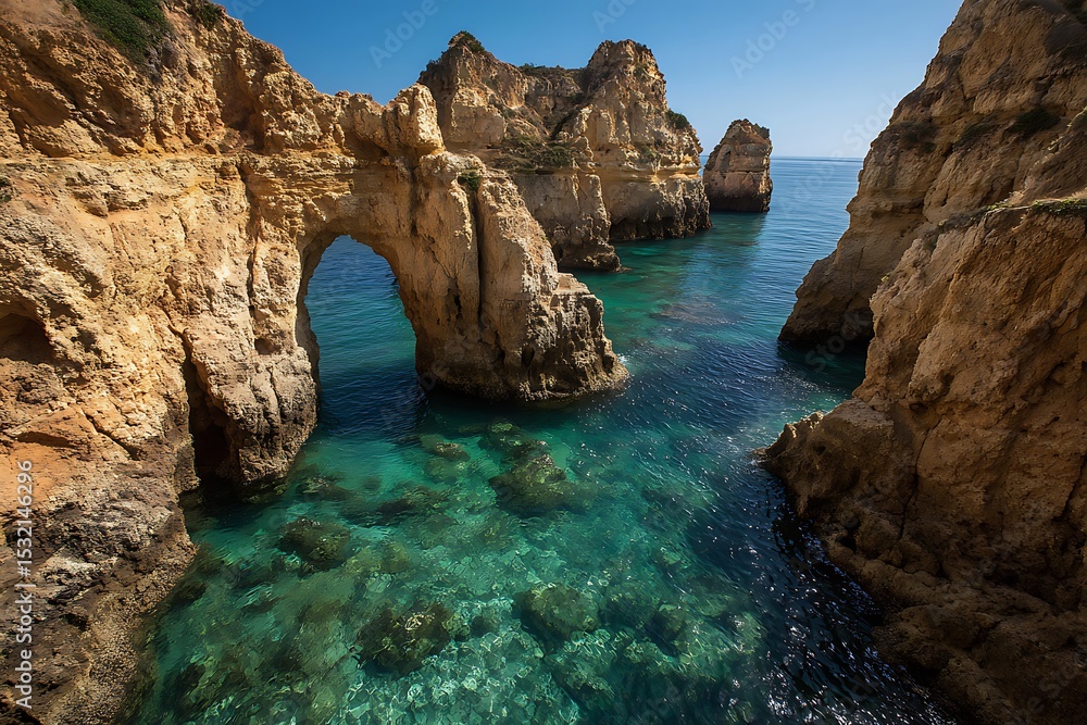 Fototapeta premium Natural rock formations at stunning Ponta da Piedade