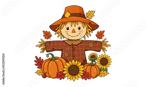 scarecrow and pumpkin