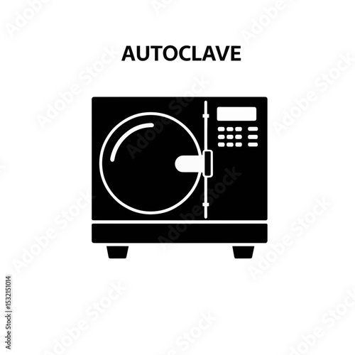 Autoclave Sterilization Machine Black Icon. Ideal for scientific, healthcare, and technology-related designs