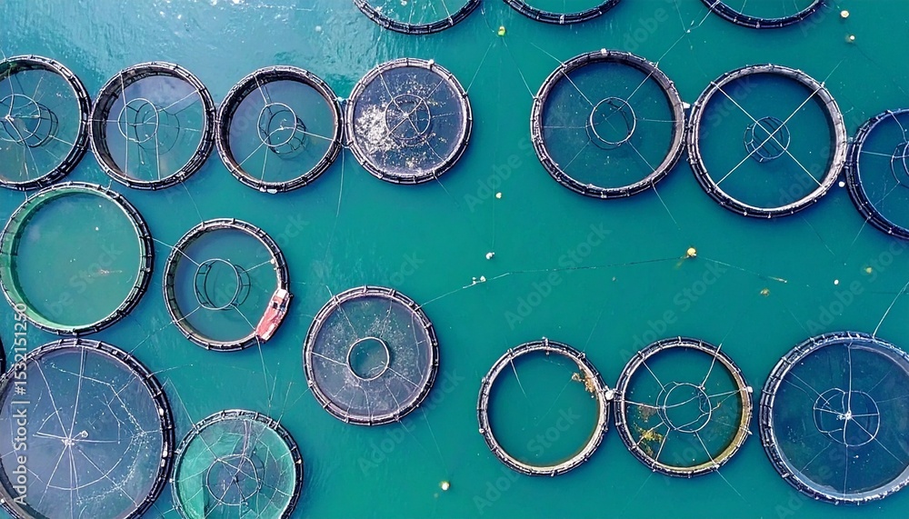 Obraz premium Offshore Fish Cages: Feeding the Future of Seafood