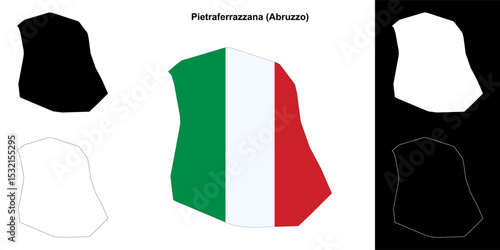 Pietraferrazzana (Abruzzo) outline map set