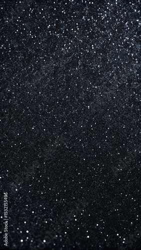 Dark Glitter Texture Background with Shiny Silver Sparkles for Glamour Designs