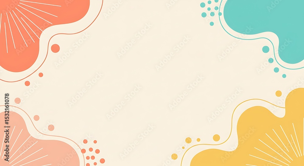 Obraz premium Flat Organic Colorful Background with Abstract Floral Shapes