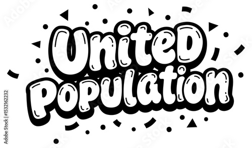 United States population graphic design. general public. Abstract typography design with confetti elements. Graphic design. general public. United States.