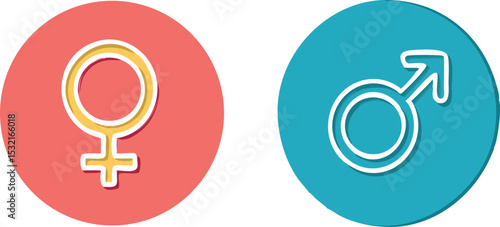 Gender icon. male and female sex sign. Vector illustration