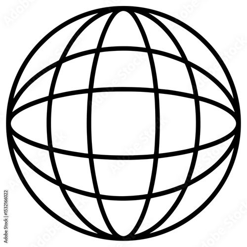 Internet Globe Vector | Generative AI & Linocut Silhouette Design