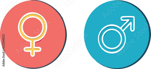 Gender icon. male and female sex sign. Vector illustration